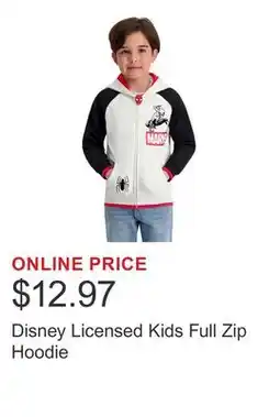 Costco Disney Licensed Kids Full Zip Hoodie offer