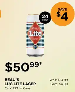 The Beer Store BEAU'S LUG LITE LAGER offer