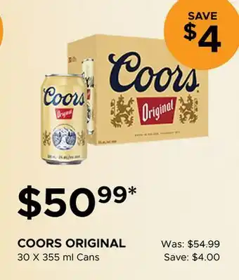 The Beer Store COORS ORIGINAL offer