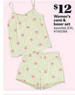 Giant Tiger Women's cami & boxer set offer
