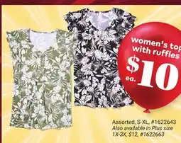 Giant Tiger women's top with ruffles offer
