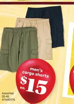 Giant Tiger men's cargo shorts offer