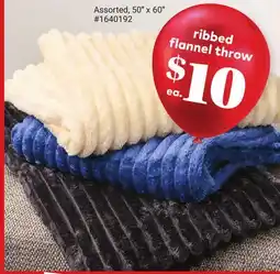 Giant Tiger ribbed flannel throw offer
