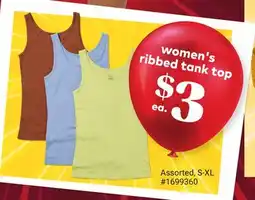 Giant Tiger women's ribbed tank top offer