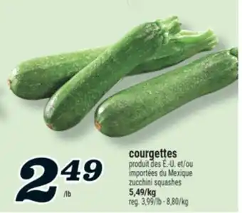 Marché Richelieu COURGETTES | ZUCCHINI SQUASHES offer