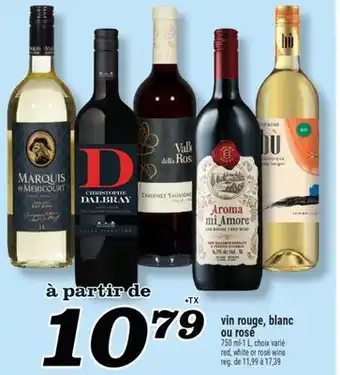 Marché Richelieu VIN ROUGE, BLANC OU ROSÉ | RED, WHITE OR ROSÉ WINE offer