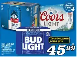 Marché Richelieu BIÈRE LABATT BUD LIGHT, MOLSON COORS LIGHT, SLEEMAN CLEAR 2.0 | BEER offer