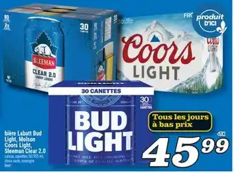 Marché Richelieu BIÈRE LABATT BUD LIGHT, MOLSON COORS LIGHT, SLEEMAN CLEAR 2.0 | BEER offer