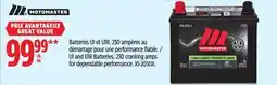 Canadian Tire MOTOMASTER U1 and U1R Batteries. 230 cranking amps for dependable performance offer