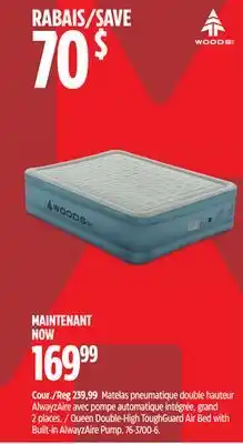 Canadian Tire Woods Queen Double-High ToughGuard Air Bed with Built-in AlwayzAire Pump offer