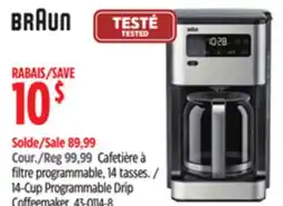Canadian Tire Braun 14-Cup Programmable Drip Coffeemaker offer