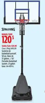 Canadian Tire Spalding 50˝ Portable Basketball System offer