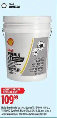 Canadian Tire Shell Rotella T5 15W40 Synthetic Blend Diesel Oil offer