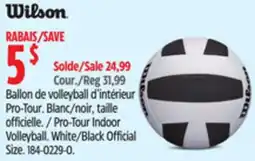 Canadian Tire WILSON Pro-Tour Indoor Volleyball. White/Black Official Size offer