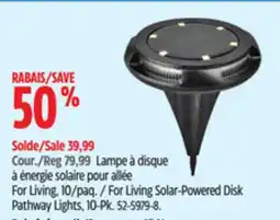 Canadian Tire For Living Solar-Powered Disk Pathway Lights, 10-Pk offer