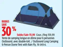 Canadian Tire Outbound Long Camping 6-Person Dome Tent with Rain Fly offer