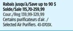 Canadian Tire Honeywell Selected Air Purifiers offer