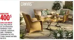 Canadian Tire CANVAS Pemberton Conversation Set, 4-Pc. 2 chairs, loveseat and table offer