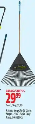 Canadian Tire Yardworks 30˝ Basic Poly Rake offer
