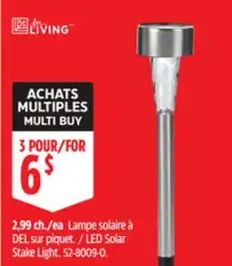Canadian Tire For Living LED Solar Stake Light offer