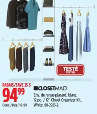 Canadian Tire ClosetMaid 12˝ Closet Organizer Kit offer