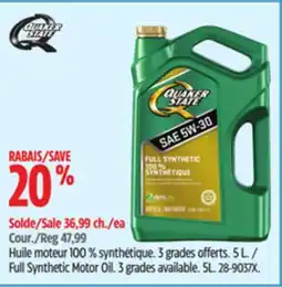 Canadian Tire Quaker State Full Synthetic Motor Oil offer