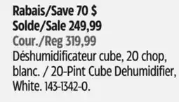 Canadian Tire 20-Pint Cube Dehumidifier offer