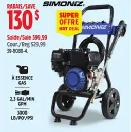 Canadian Tire SIMONIZ 3000 PSI Gas Pressure Washer & Accessories, Heavy Duty offer