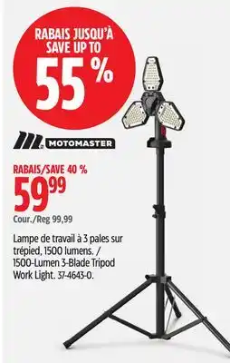 Canadian Tire MotoMaster 1500-Lumen 3-Blade Tripod Work Light offer