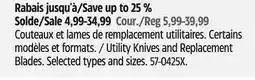 Canadian Tire Utility Knives and Replacement Blades offer