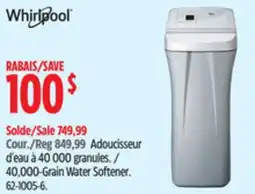 Canadian Tire WHIRLPOOL 40,000-Grain Water Softener offer
