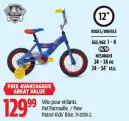 Canadian Tire Paw Patrol Kids' Bike offer