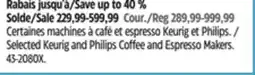 Canadian Tire Selected Keurig and Philips Coffee and Espresso Makers offer