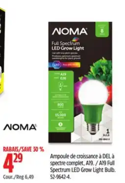 Canadian Tire Noma A19 Full Spectrum LED Grow Light Bulb offer