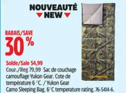 Canadian Tire Yukon Gear Camo Sleeping Bag offer