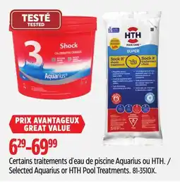 Canadian Tire Selected Aquarius or HTH Pool Treatments offer