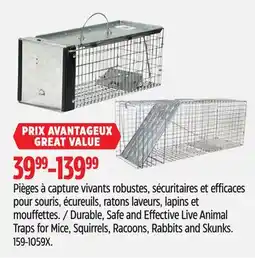 Canadian Tire Durable, Safe and Effective Live Animal Traps for Mice, Squirrels, Racoons, Rabbits and Skunks offer