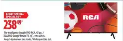 Canadian Tire RCA FHD Google Smart TV, 43˝ offer
