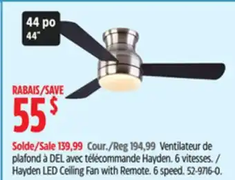 Canadian Tire Hayden LED Ceiling Fan with Remote offer
