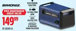 Canadian Tire SIMONIZ 1650 PSI 1.8 GPM Corded Cold Water Electric Pressure Washer w/ Foam Blaster offer