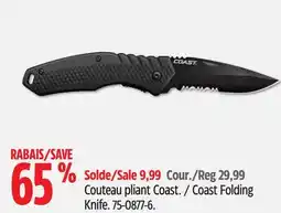 Canadian Tire Coast Folding Knife offer