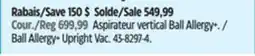 Canadian Tire Ball Allergy+ Upright Vac offer
