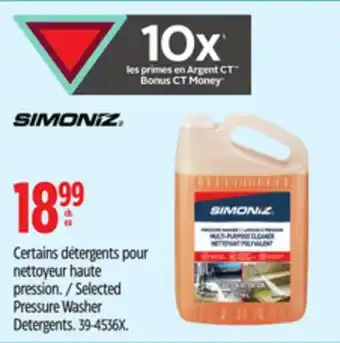 Canadian Tire Simoniz Selected Pressure Washer Detergents offer