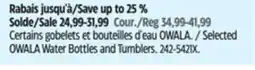 Canadian Tire Selected OWALA Water Bottles and Tumblers offer