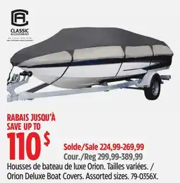 Canadian Tire Orion Deluxe Boat Covers offer