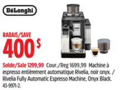 Canadian Tire Delonghi Rivelia Fully Automatic Espresso Machine, Onyx Black offer