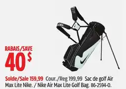 Canadian Tire Nike Air Max Lite Golf Bag offer