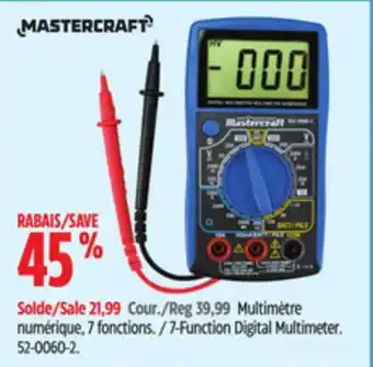 Canadian Tire Mastercraft 7-Function Digital Multimeter offer