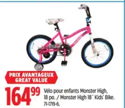 Canadian Tire Monster High 18˝ Kids' Bike offer