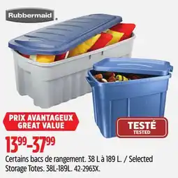 Canadian Tire Rubbermaid Selected Storage Tote offer
